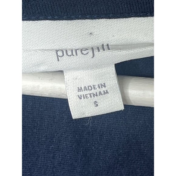 J Jill Pure Jill Blue Maxi Dress Small Floral Border T-Shirt Lounge Knit - Picture 5 of 9